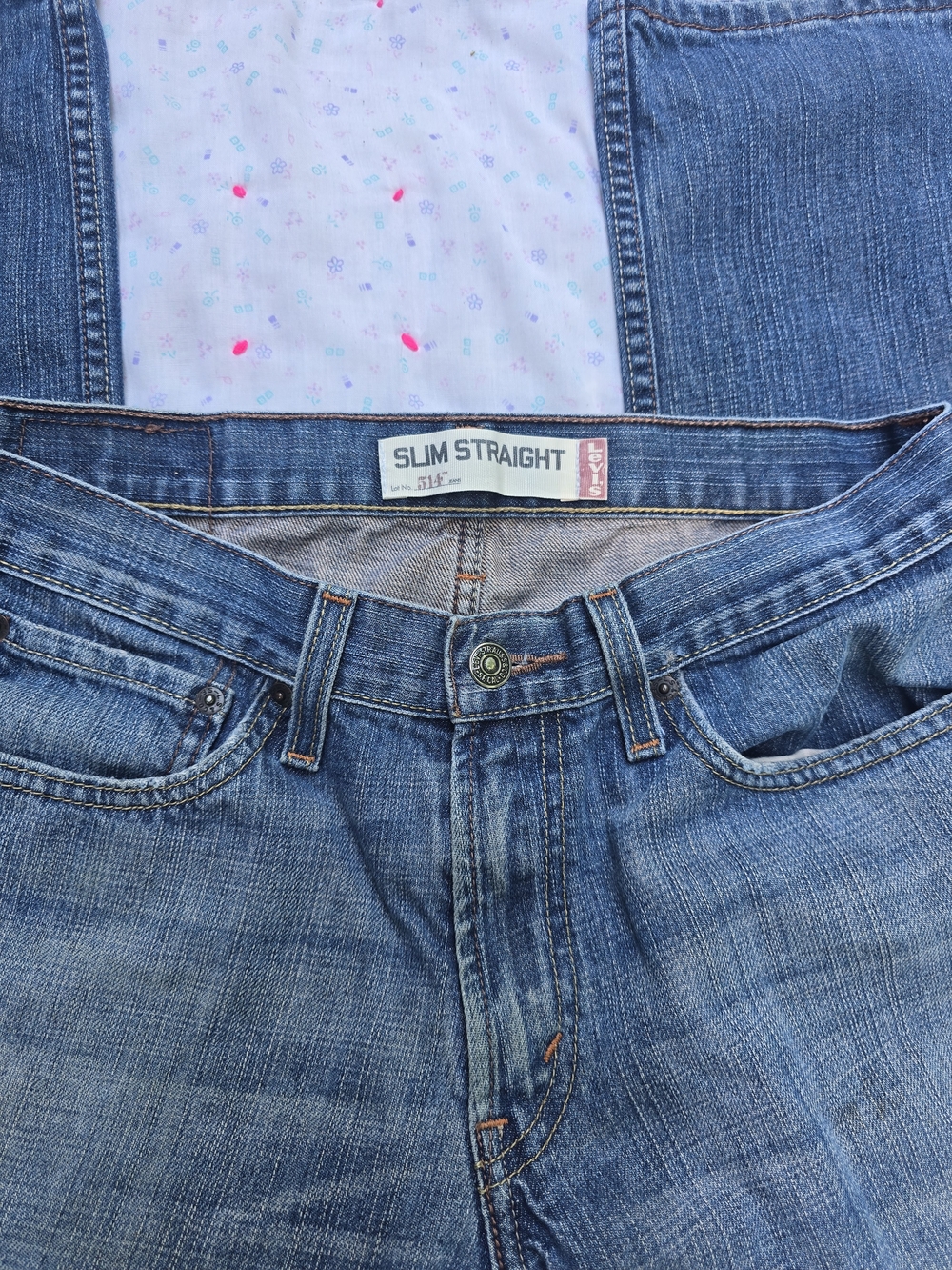 Levi's Light Blue Slim Straight Jeans with Contrast Stitching
